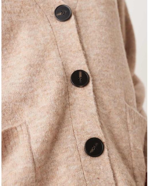 Glamorous Natural Oversized V Neck Cardigan