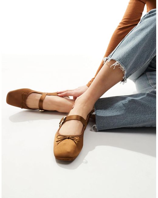 Stradivarius Blue – ballerinas aus satin