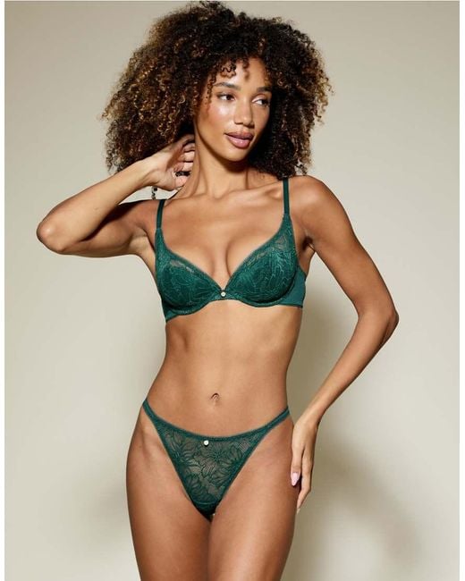 KBX Green Alice Padded Plunge Bra