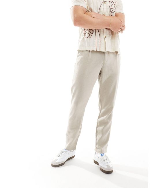 New Look Natural Linen Blend Trouser for men
