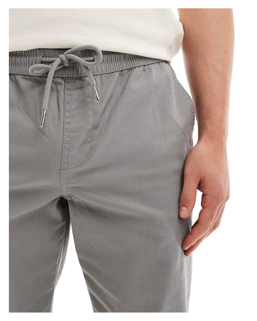 Pantalon ajusté à enfiler ASOS pour homme en coloris Gray