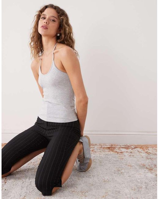 Weekday White Scoop Halter Neck Vest Top