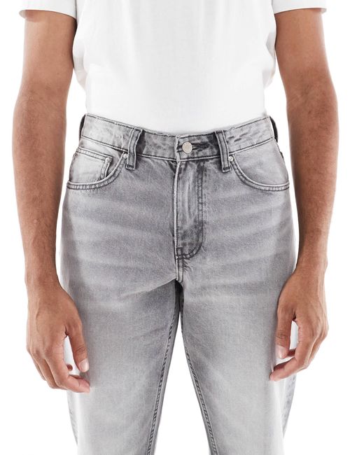 ASOS Gray Tapered Fit Jeans for men
