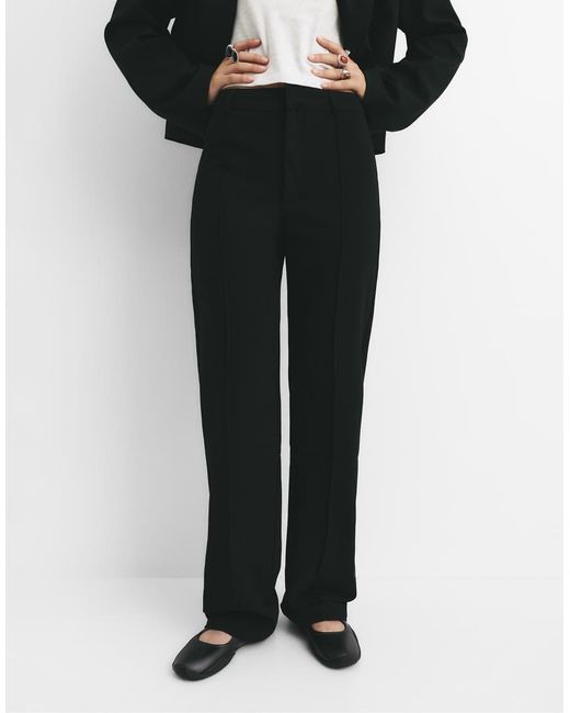 Pull&Bear Blue Smart Trousers With Seam Detail