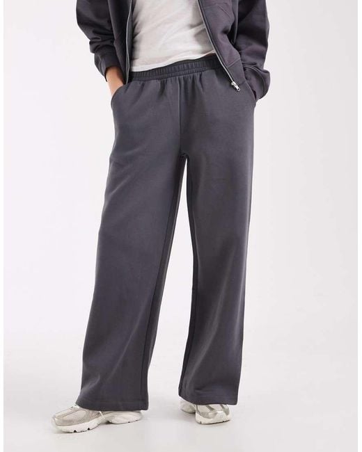 ASOS Blue Wide Leg Brushback Joggers