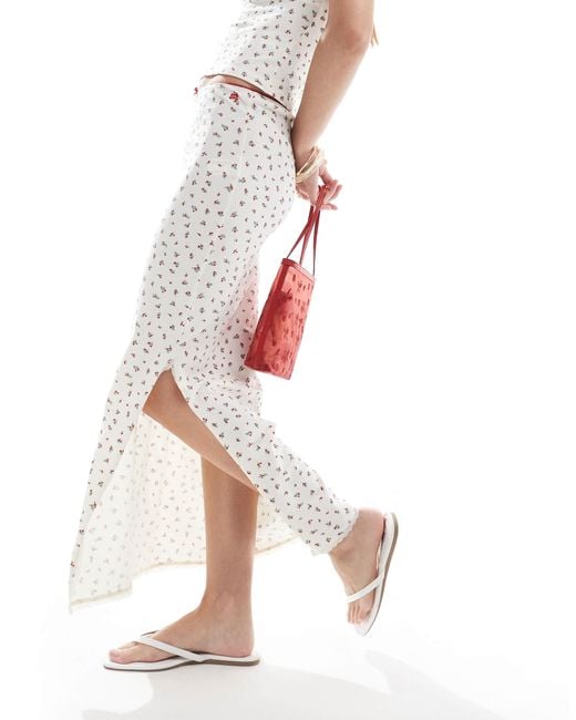 Pull&Bear White – pointelle-maxirock