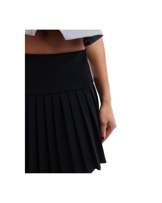 Mango Black Pleated Tailored Mini Skirt