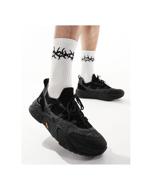 Calvin Klein Black Chunky Vibram Sock Sneakers for men