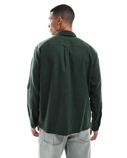 Jack & Jones Green Brushed Overshirt for men