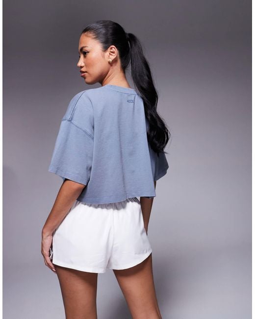4505 Blue Icon Heavyweight Cotton Cropped T-shirt With Quick Dry Finish