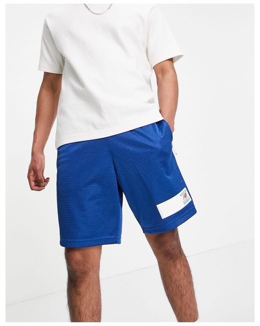 New Balance Cotton Basketball Shorts in Blue for Men | Lyst Canada
