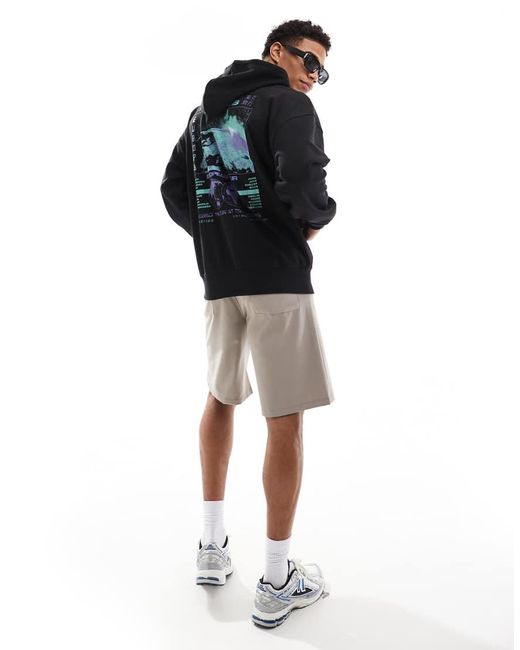 Only & Sons Oversized Hoodie Met Horizons-Print Op De Achterkant in het Black voor heren