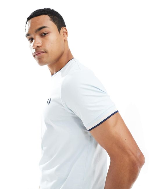 Fred Perry White Twin Tipped T-Shirt for men