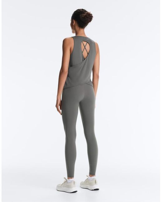Oysho Gray Cross-Back Comfortlux T-Shirt