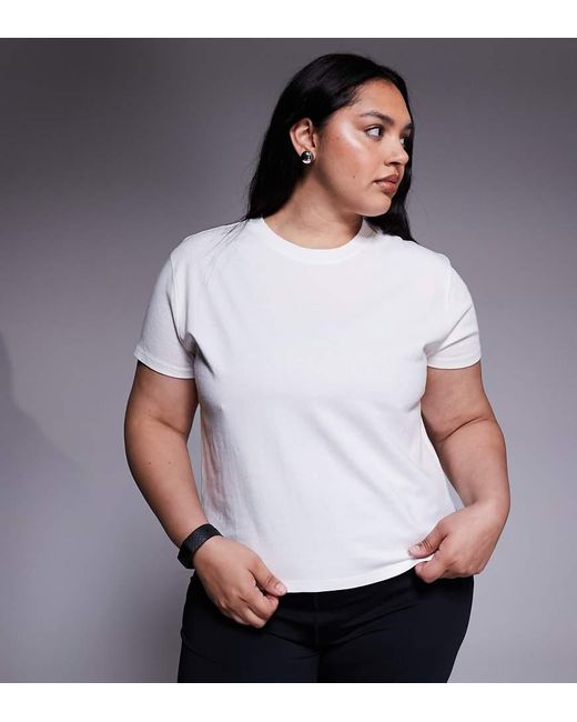 Camiseta Blanca De Corte Cuadrado De Tejido De Secado Rápido De Algodón Icon De Curve 4505 de color White