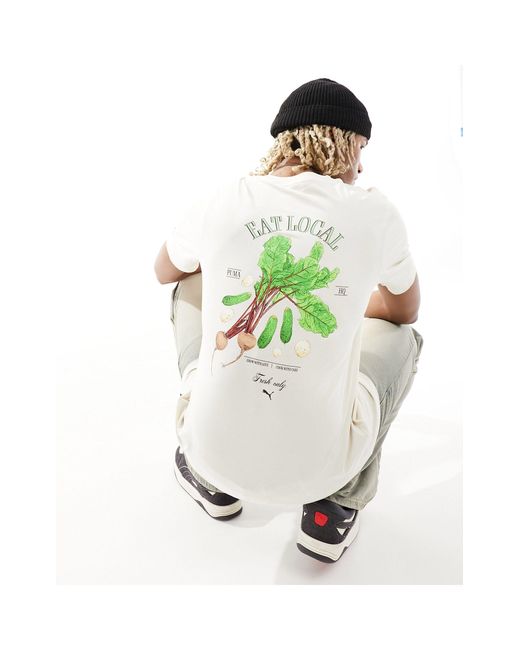 Camiseta con estampado gráfico en la espalda health PUMA de hombre de color White