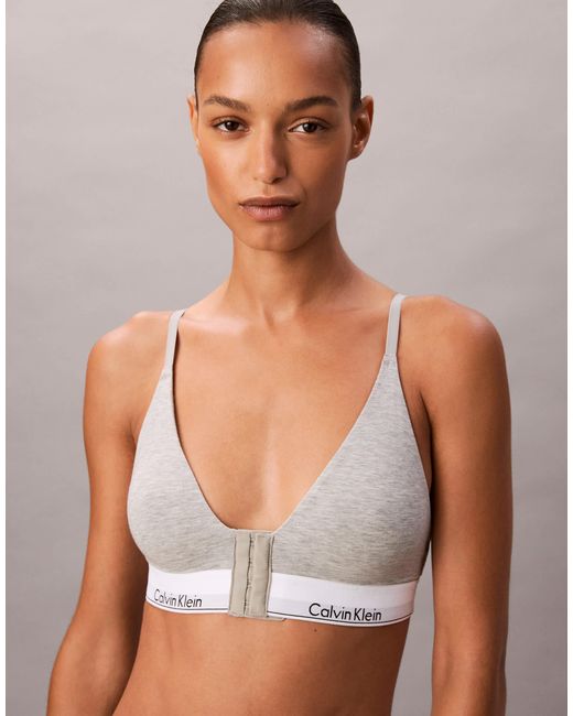 Calvin Klein White Icon Cotton Modal Lightly Lined Post Surgery Triangle Bra