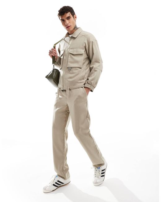 Veste d'ensemble avec logo et poches devant - beige Sixth June pour homme en coloris Gray