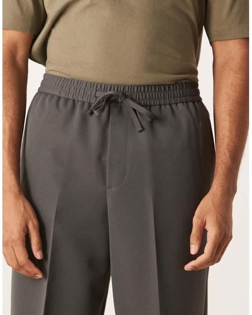 ASOS Natural Smart Pull-on Wide Leg Pants for men