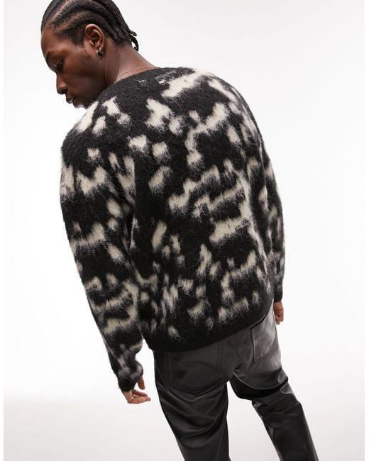 Fluffy leopard store print jumper