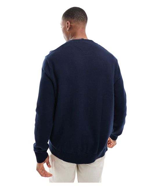 Maglione vestibilità classica con iniziale di Tommy Hilfiger in Blue da Uomo