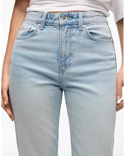 Bershka Blue Mom Fit Jeans