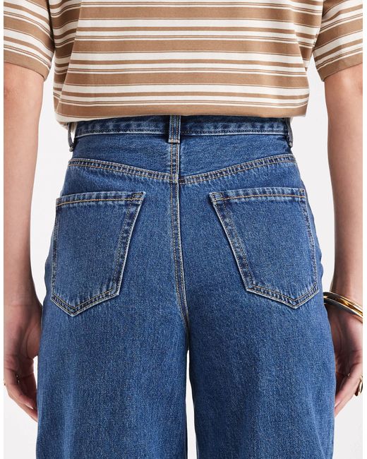 Billie - jean bouffant taille haute - moyen délavé Vero Moda en coloris Blue