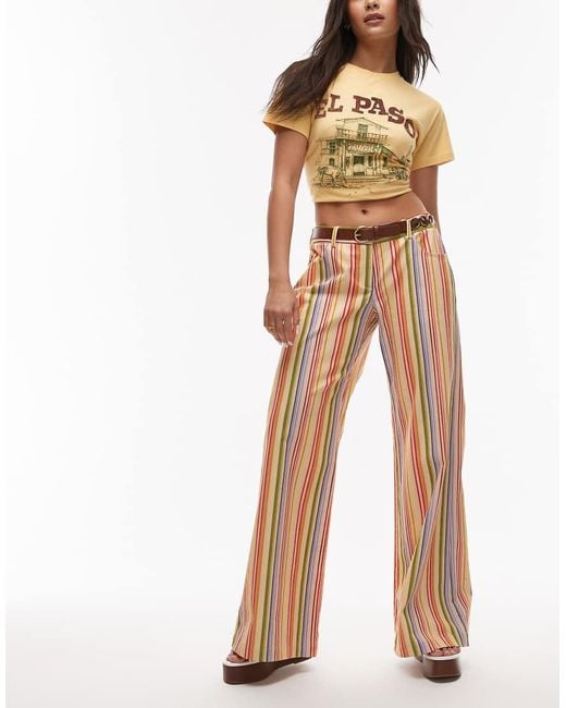 laagam Natural Leroy Yellow Striped Twill Pants