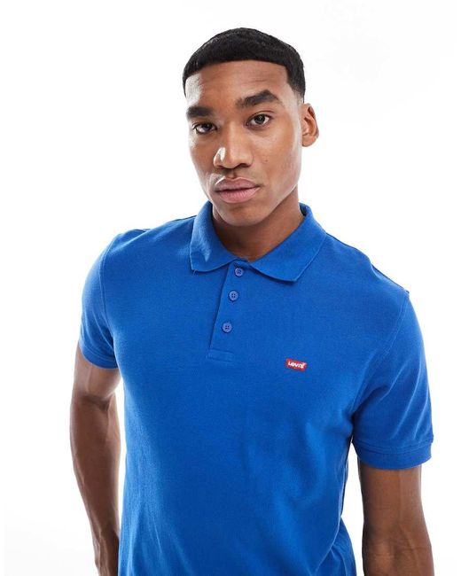 Levi's Gestreept Slim-Fit Piqué Polo Met Vleermuislogo in het Blue voor heren