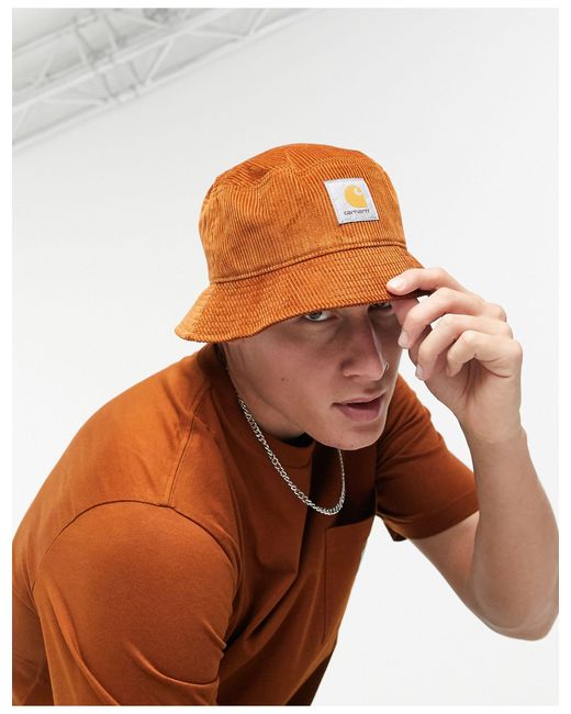 Carhartt WIP Corduroy Bucket Hat in het Orange voor heren