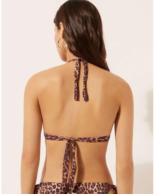 Calzedonia Brown Halter Bikini Top