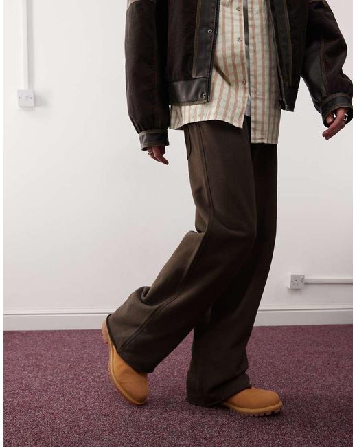 Weekday Brown Astro Loose Fit Straight Leg Joggers for men