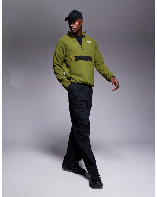 The North Face Green Kecha 1/4 Zip Packable Anorak for men