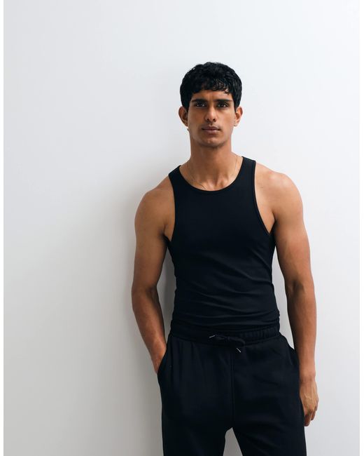 ASOS – basic-muskelshirt in Black für Herren