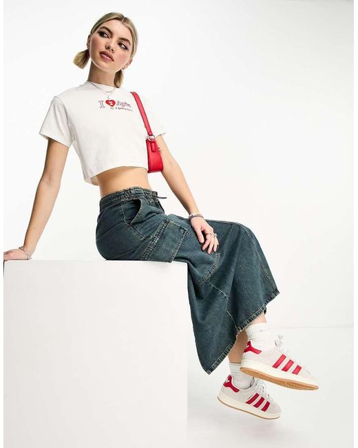 Top Corto Con Logo De Corazón De Aape By A Bathing Ape de color White