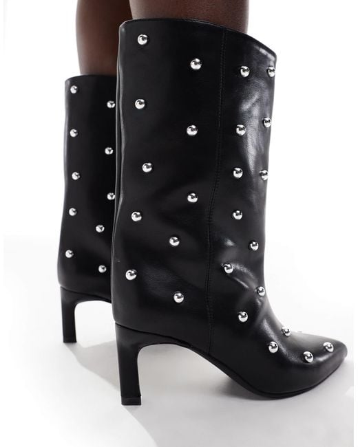 SEQWL Black Benz Studded Boots