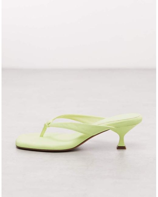 ASOS White Havana Flip Flop Kitten Heel Sandals