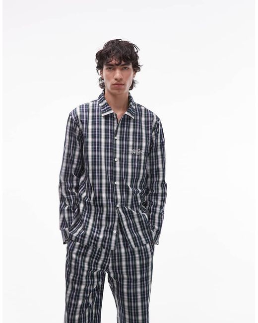 Lacoste Blue Flannel Pyjama Set for men