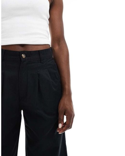 Levi's Black Pleated Wide Leg Twill Trouser