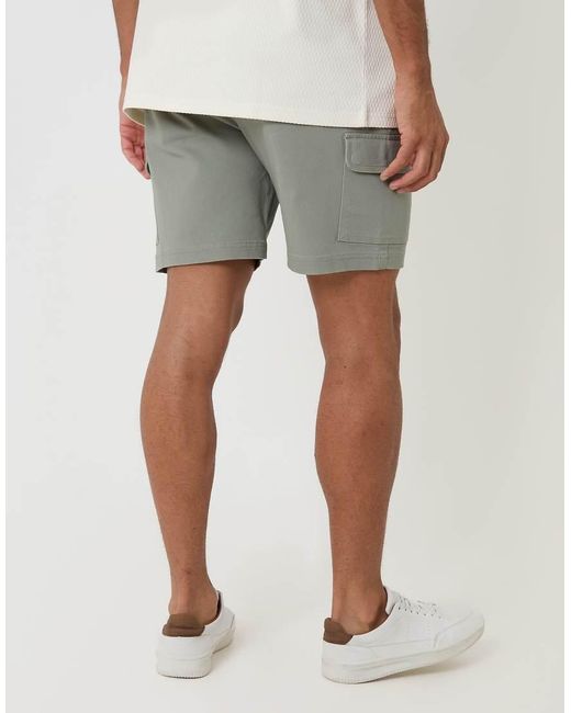 Threadbare Green Shorter Length Stretch Cargo Shorts for men