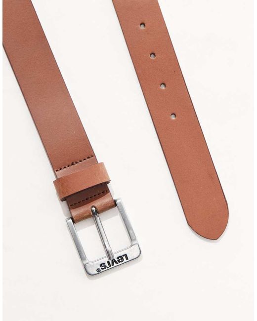 Levi's Leren Riem Met Gesp Met Logo in het Blue voor heren