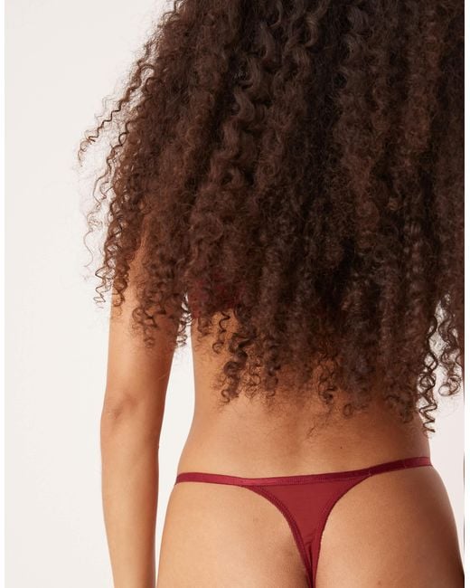 KAT THE LABEL Pink Dylan Satin Lace Thong