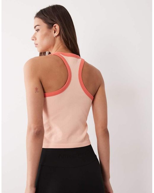 4505 Blue Seamless Lightweight Rib Racer Vest With Contrast Binding
