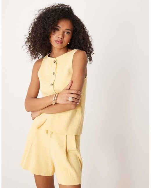 ASOS Natural Knitted Waistcoat Co-ord