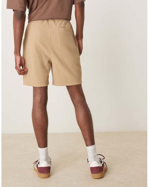 ASOS Oversized Short Met Wafelstructuur in het Natural voor heren