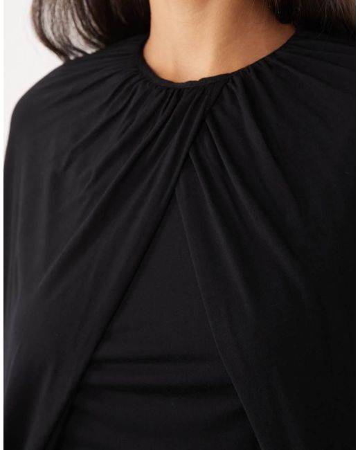 ASOS Black Cape Sleeve Top