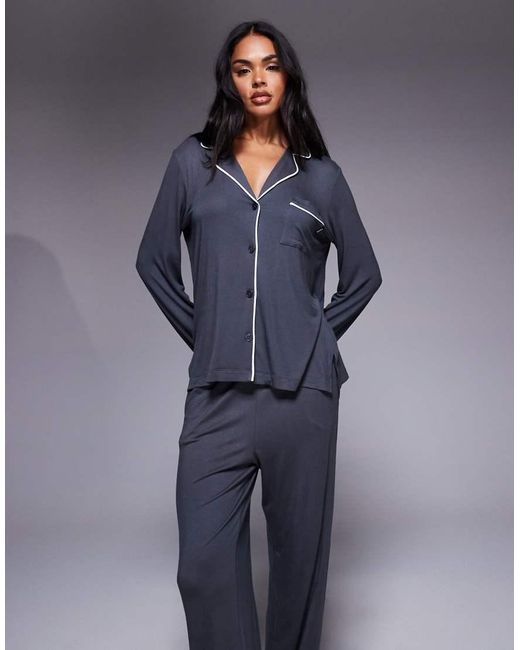 DKNY Blue Top And Pant Pyjama Set