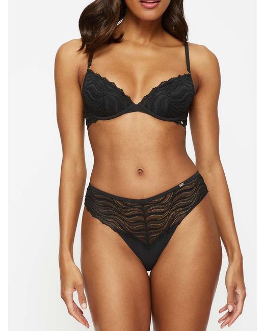 KBX Black Lola High Waisted Thong