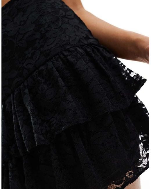 Collusion Black Lace Frill Mini Skirt