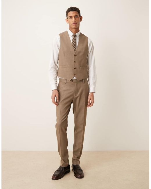 ASOS Natural Skinny Suit Waistcoat for men
